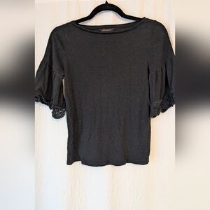 Banana Republic Black Lace Trim Blouse